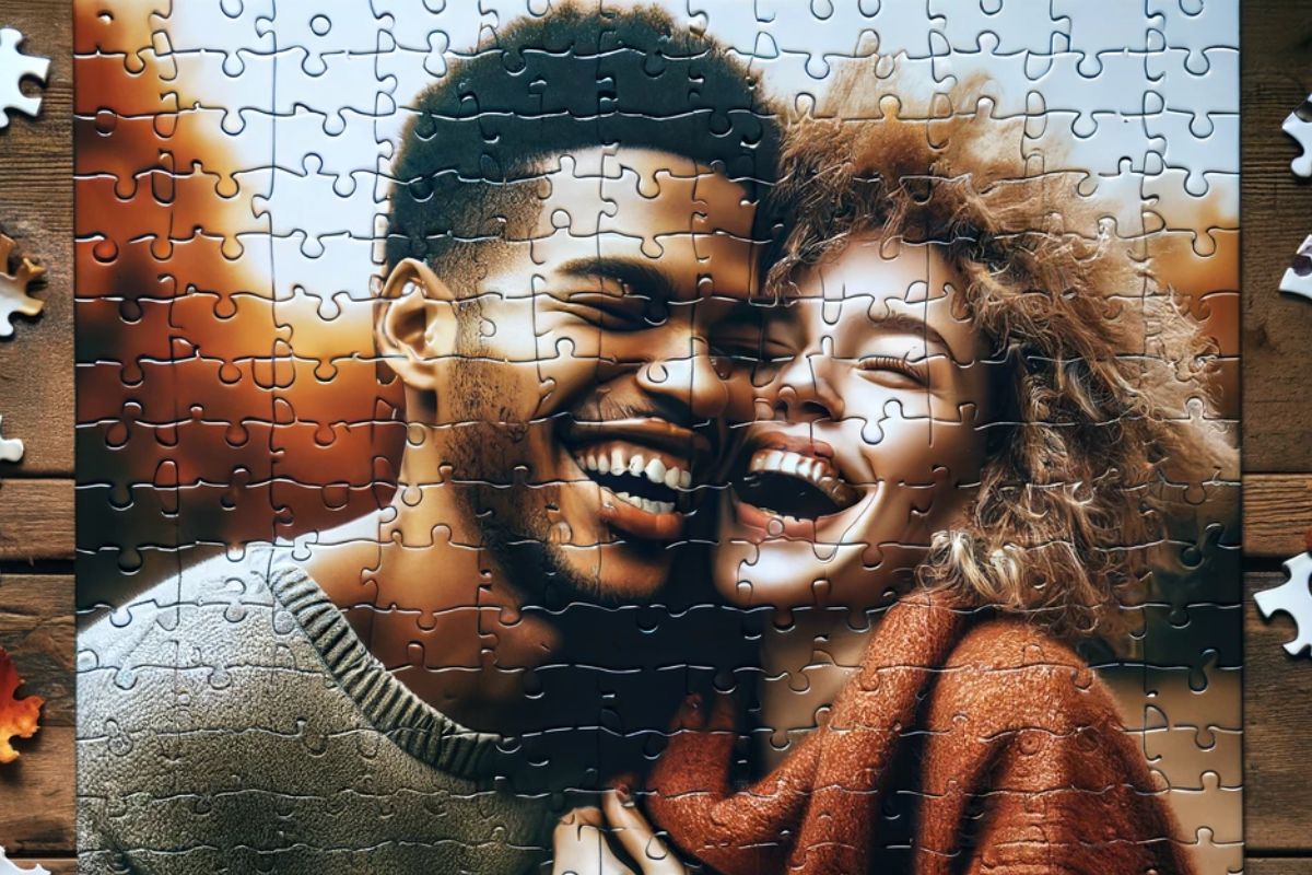 A Personalised Photo Puzzle with a Couple Image